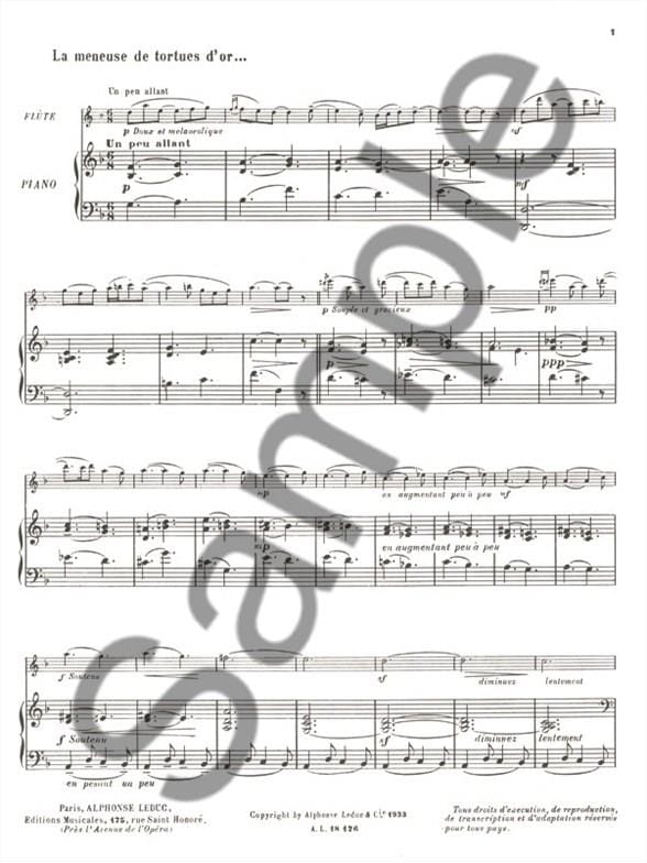 Histoires Recueil complet Flûte piano Jacques Ibert Partition