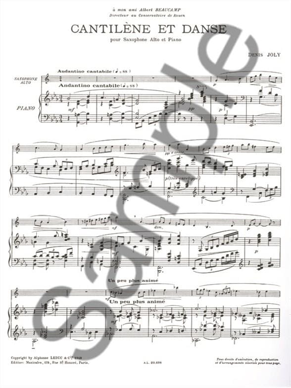 Cantilene Et Danse Denis Joly Partition Laflutedepan Com