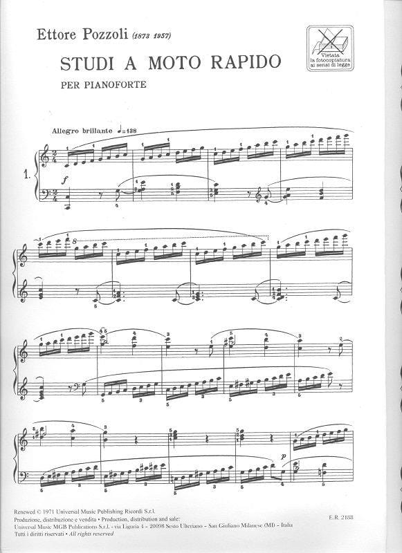 Ricordi Pozzoli – 16 Studi Di Agilità Per Le Piccole Mani (Klavier-Übungen Für Kleine Hände)