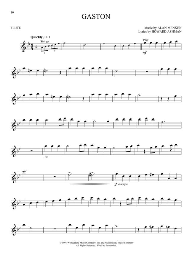 La Belle Et La Bete Musique Du Film Disney Laflutedepan Com