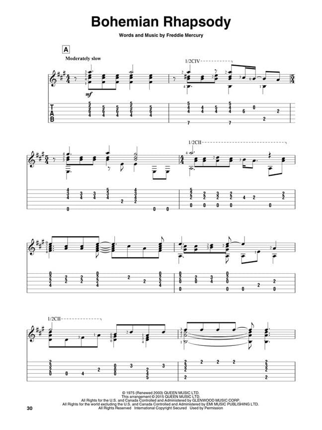 Classic Rock for Classical Guitar Partition