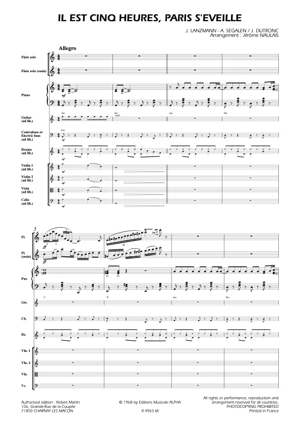 Il Est Cinq Heures Paris S'éveille Analyse www.di-arezzo.fr